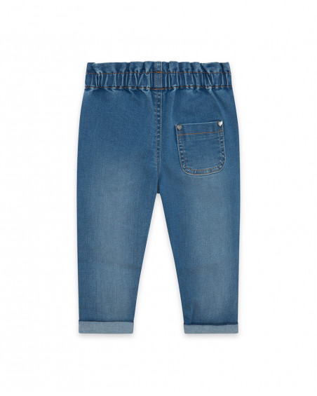 Pantalon en jeans coeurs fille bleu smile today Pantalon en jeans coeurs fille bleu smile today