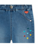 Pantalon en jeans coeurs fille bleu smile today Pantalon en jeans coeurs fille bleu smile today
