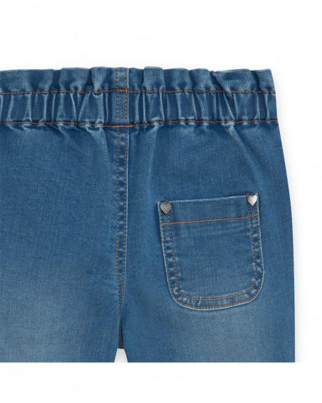 Pantalon en jeans coeurs fille bleu smile today Pantalon en jeans coeurs fille bleu smile today