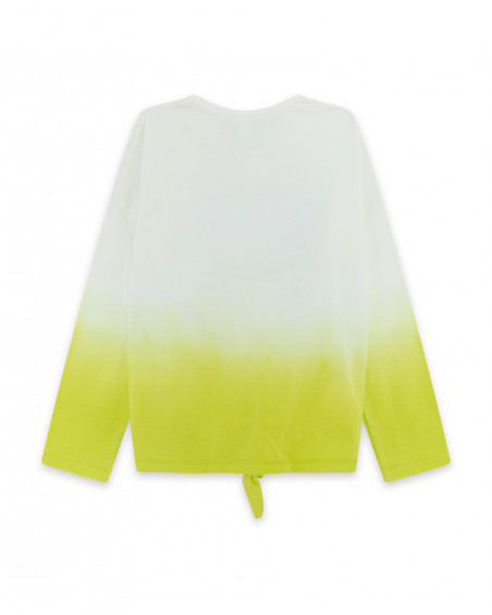 Tee-shirt en jersey manche longue fille blanche ready to bloom Tee-shirt en jersey manche longue fille blanche ready to bloom