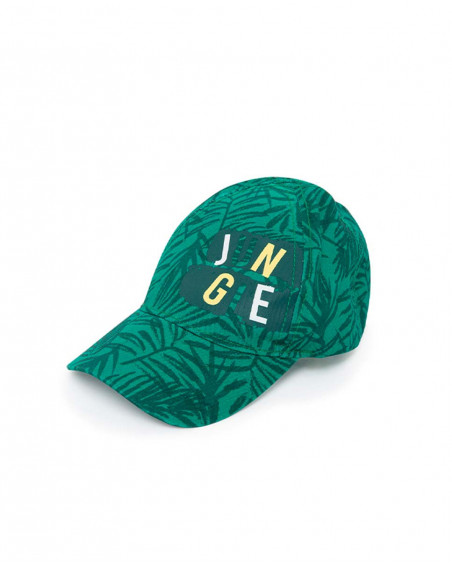 Visera en sergé message garçon vert jungle street