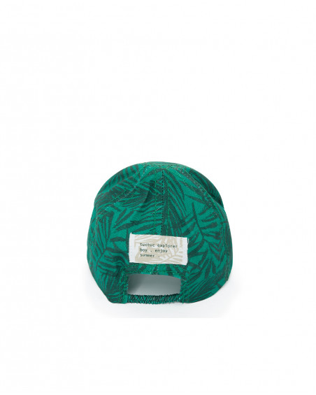 Visera en sergé message garçon vert jungle street