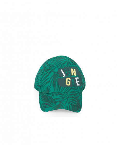 Visera en sergé message garçon vert jungle street