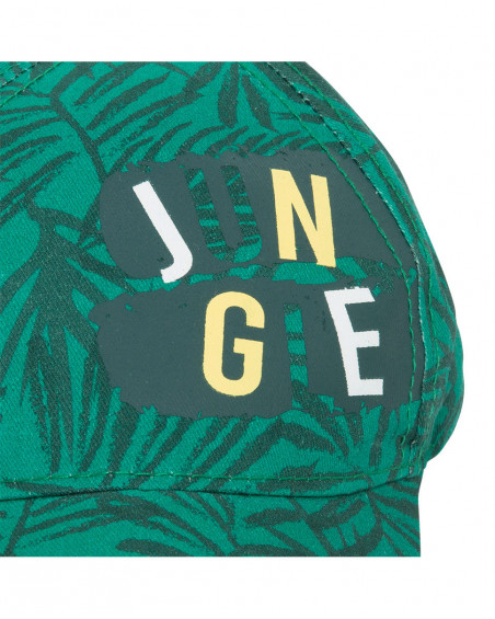 Visera en sergé message garçon vert jungle street