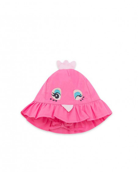 Bonnet en popeline visage fille rose tahiti Bonnet en popeline visage fille rose tahiti