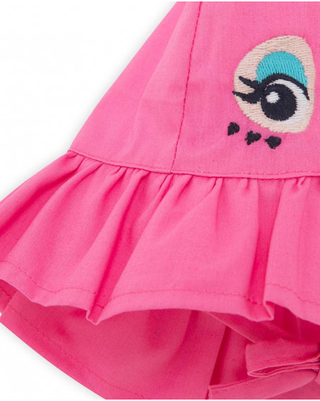 Bonnet en popeline visage fille rose tahiti Bonnet en popeline visage fille rose tahiti