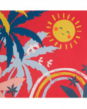 Robe en jersey imprimé fille orange enjoy the sun Robe en jersey imprimé fille orange enjoy the sun