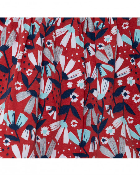 Jupe en jersey fleurs fille rouge sea lovers Jupe en jersey fleurs fille rouge sea lovers