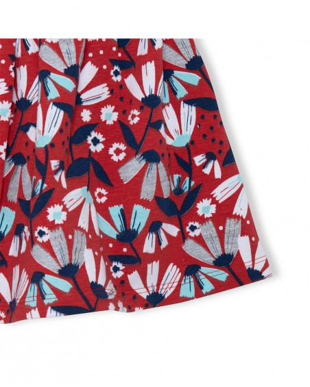 Jupe en jersey fleurs fille rouge sea lovers Jupe en jersey fleurs fille rouge sea lovers