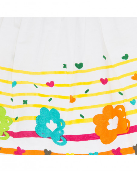 Jupe en popeline fleurs fille blanche funcactus Jupe en popeline fleurs fille blanche funcactus