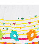Jupe en popeline fleurs fille blanche funcactus Jupe en popeline fleurs fille blanche funcactus
