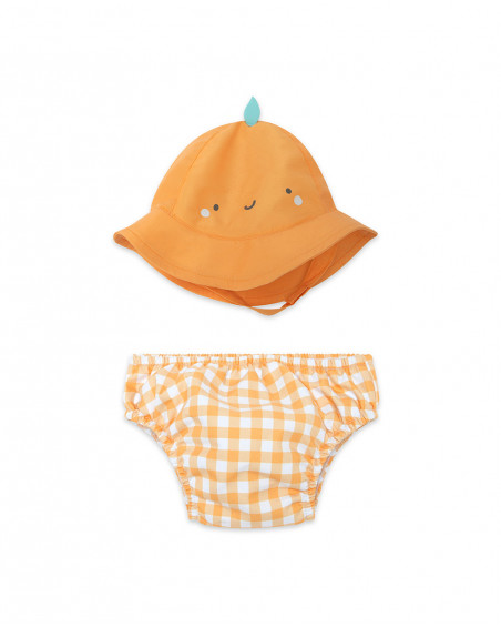 Ensemble de bain à carreaux fille orange picnic time Ensemble de bain à carreaux fille orange picnic time