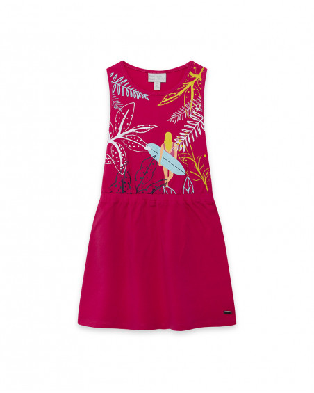 Robe en jersey bretelles fille rose island