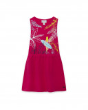 Robe en jersey bretelles fille rose island Robe en jersey bretelles fille rose island