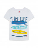 Tee-shirt en jersey message garçon blanche enjoy the sun Tee-shirt en jersey message garçon blanche enjoy the sun