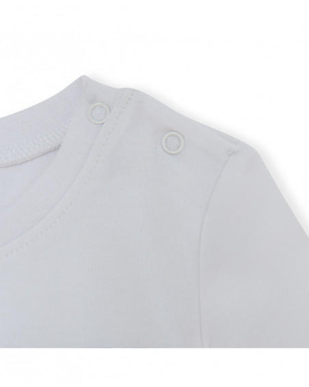 Tee-shirt en jersey message garçon blanche enjoy the sun