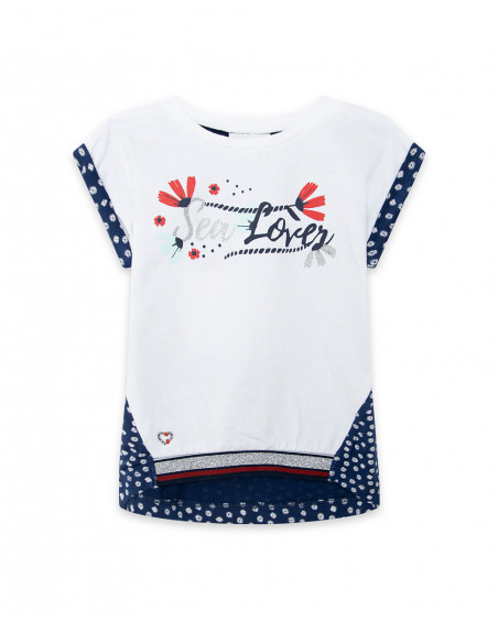 Tee-shirt en jersey points fille blanche sea lovers Tee-shirt en jersey points fille blanche sea lovers