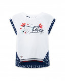 Tee-shirt en jersey points fille blanche sea lovers Tee-shirt en jersey points fille blanche sea lovers