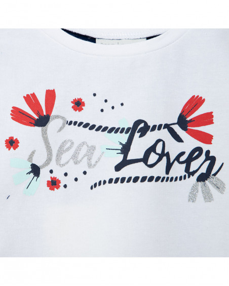 Tee-shirt en jersey points fille blanche sea lovers Tee-shirt en jersey points fille blanche sea lovers