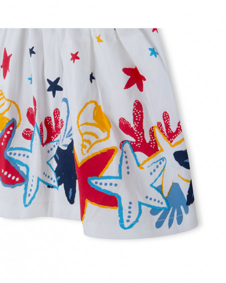 Robe en popeline étoiles fille blanche red submarine Robe en popeline étoiles fille blanche red submarine