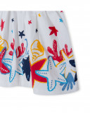 Robe en popeline étoiles fille blanche red submarine Robe en popeline étoiles fille blanche red submarine