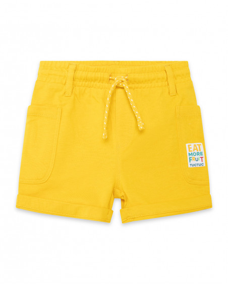 Bermuda en jersey avec poches garçon jaune fruitty time