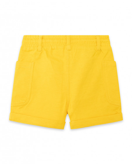 Bermuda en jersey avec poches garçon jaune fruitty time