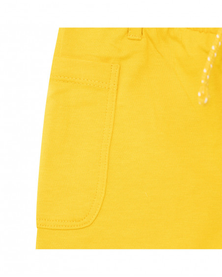 Bermuda en jersey avec poches garçon jaune fruitty time