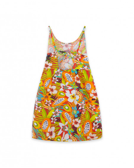Robe en jersey bretelles fille orange summer festival Robe en jersey bretelles fille orange summer festival