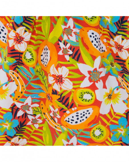 Robe en jersey bretelles fille orange summer festival Robe en jersey bretelles fille orange summer festival
