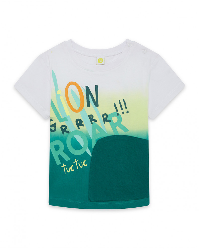 Tee-shirt en jersey poche garçon vert in the jungle