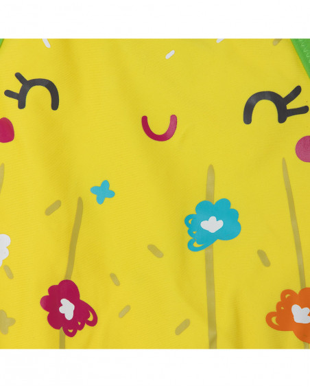 Maillot de bain fleurs fille jaune funcactus
