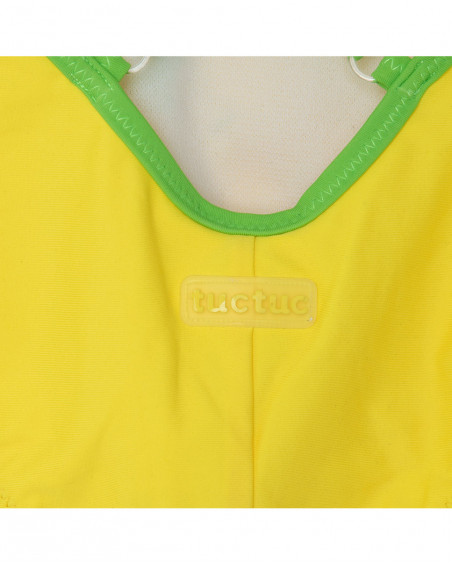 Maillot de bain fleurs fille jaune funcactus