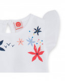 Tee-shirt en jersey fleurs fille blanche enjoy the sun Tee-shirt en jersey fleurs fille blanche enjoy the sun