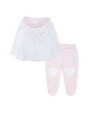 Ensemble en jersey long avec pieds fille rose so cute Ensemble en jersey long avec pieds fille rose so cute