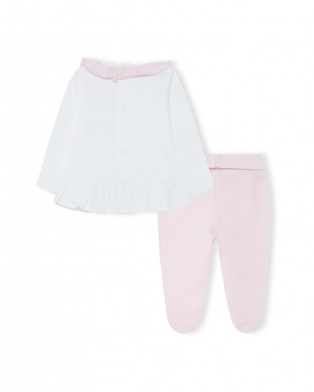 Ensemble en jersey long avec pieds fille rose so cute Ensemble en jersey long avec pieds fille rose so cute