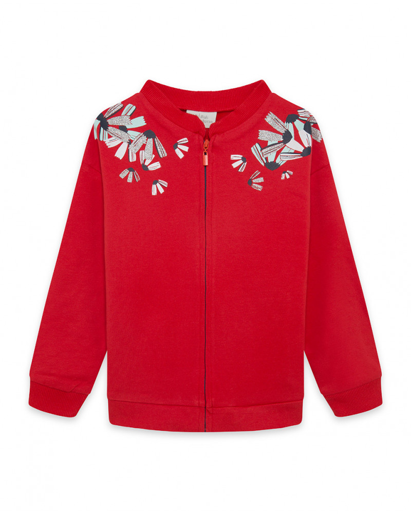 Sweat-shirt en peluche avec fermeture éclair fille rouge sea