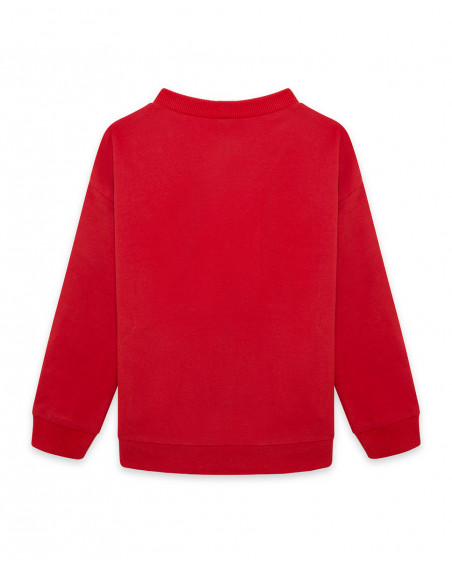 Sweat-shirt en peluche avec fermeture éclair fille rouge sea