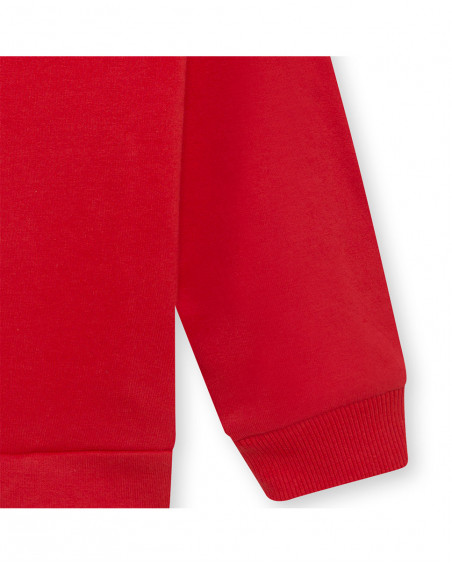 Sweat-shirt en peluche avec fermeture éclair fille rouge sea