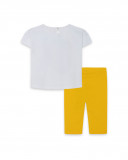 Tee-shirt et legging capri fraise fille jaune fruitty time Tee-shirt et legging capri fraise fille jaune fruitty time
