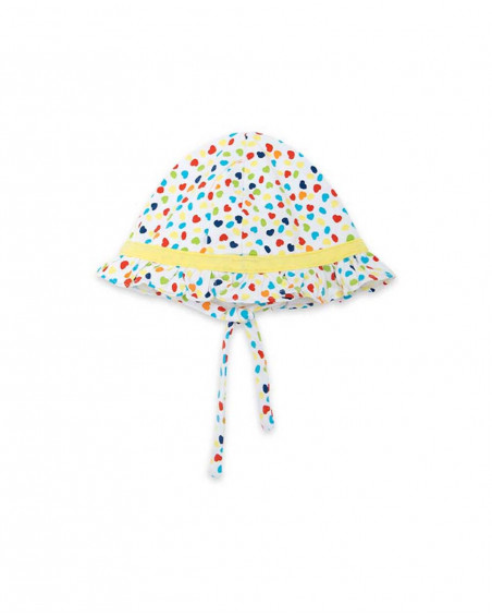 Bonnet en jersey coeurs fille blanche hi! sunshine Bonnet en jersey coeurs fille blanche hi! sunshine