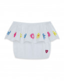 Top en jersey cropped fille blanche ready to bloom Top en jersey cropped fille blanche ready to bloom