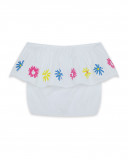 Top en jersey cropped fille blanche ready to bloom Top en jersey cropped fille blanche ready to bloom