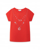 Tee-shirt en jersey collier fille rouge sea lovers Tee-shirt en jersey collier fille rouge sea lovers