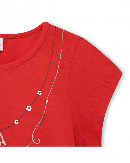 Tee-shirt en jersey collier fille rouge sea lovers