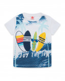 Tee-shirt en jersey imprimée garçon blanche enjoy the sun Tee-shirt en jersey imprimée garçon blanche enjoy the sun