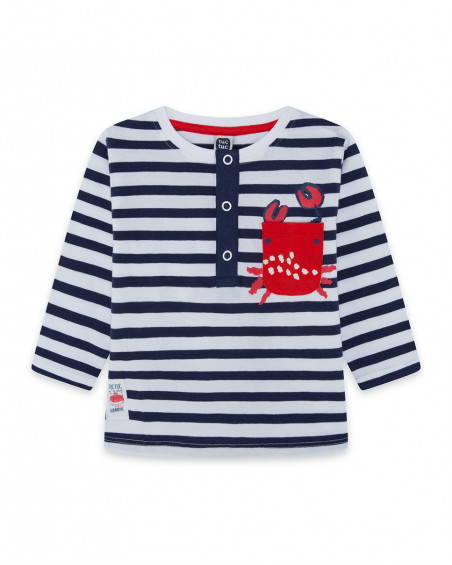 Tee-shirt en jersey manche longue garçon bleu red submarine