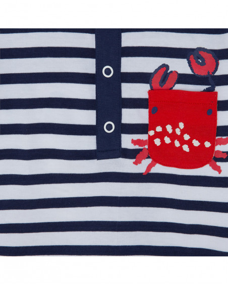 Tee-shirt en jersey manche longue garçon bleu red submarine