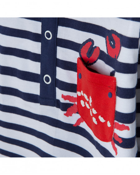 Tee-shirt en jersey manche longue garçon bleu red submarine