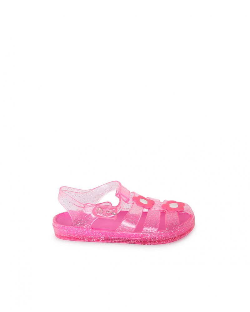 Sandales glitter fille rose tahiti